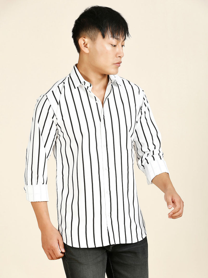 Bohemian Cotton Blend Striped Shirt for Men 5