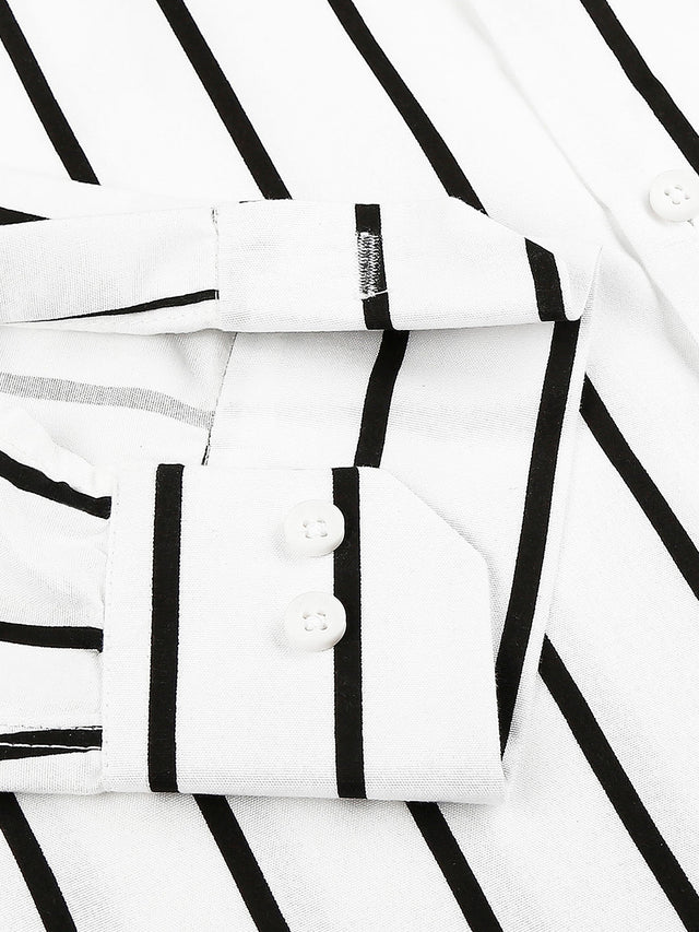 Bohemian Cotton Blend Striped Shirt for Men