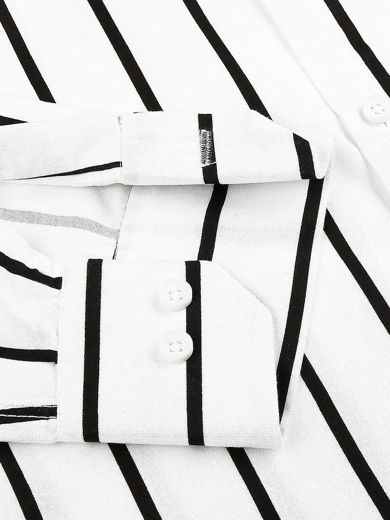 Bohemian Cotton Blend Striped Shirt for Men 3