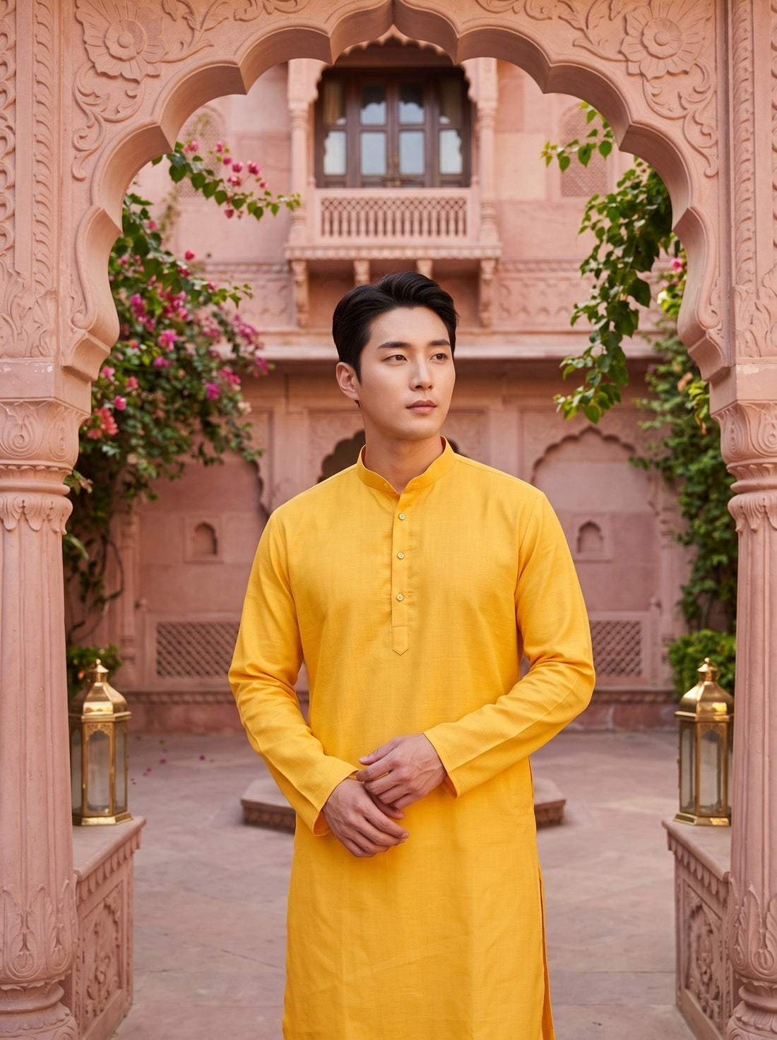 TRYBUY.IN TB_21162 mustard yellow kurta pyjama set image 4