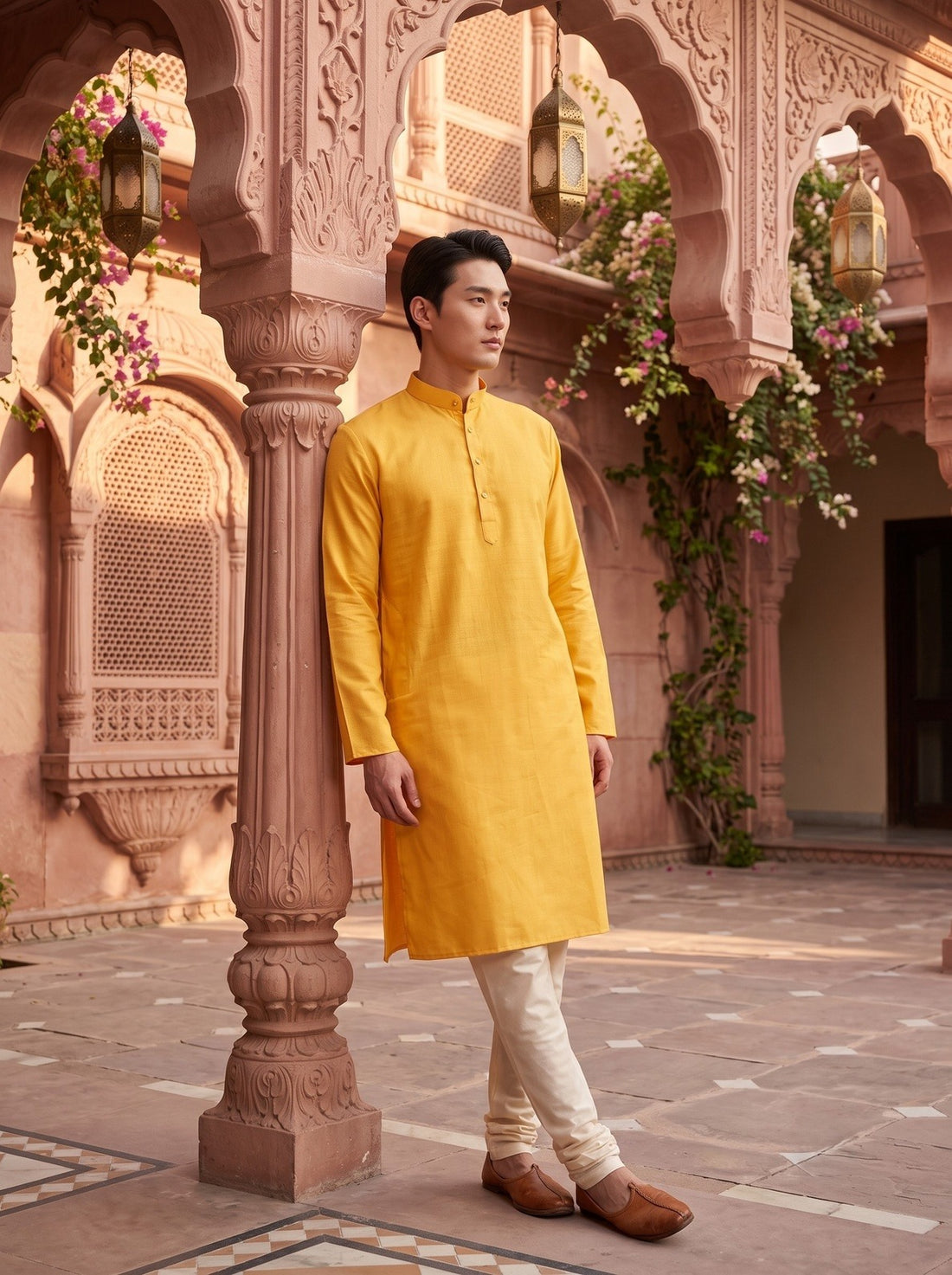 TRYBUY.IN TB_21162 mustard yellow kurta pyjama set image 9