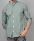Ocean Green Cotton Mandarin Collar Shirt