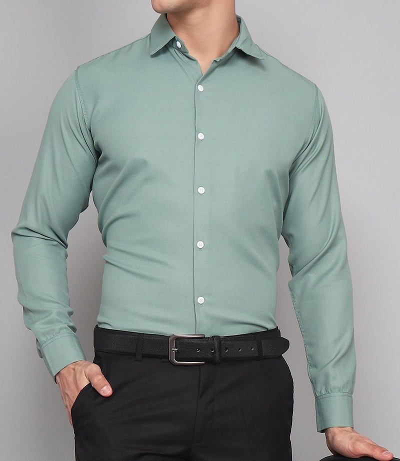 Men's Ocean Green Regular Fit Shirt 1