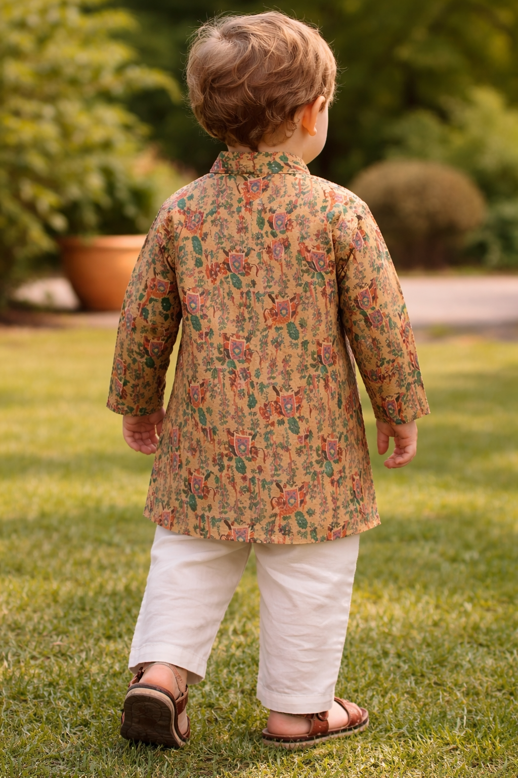 TryBuy TB_802_KID kids printed kurta back view for 3-4 years