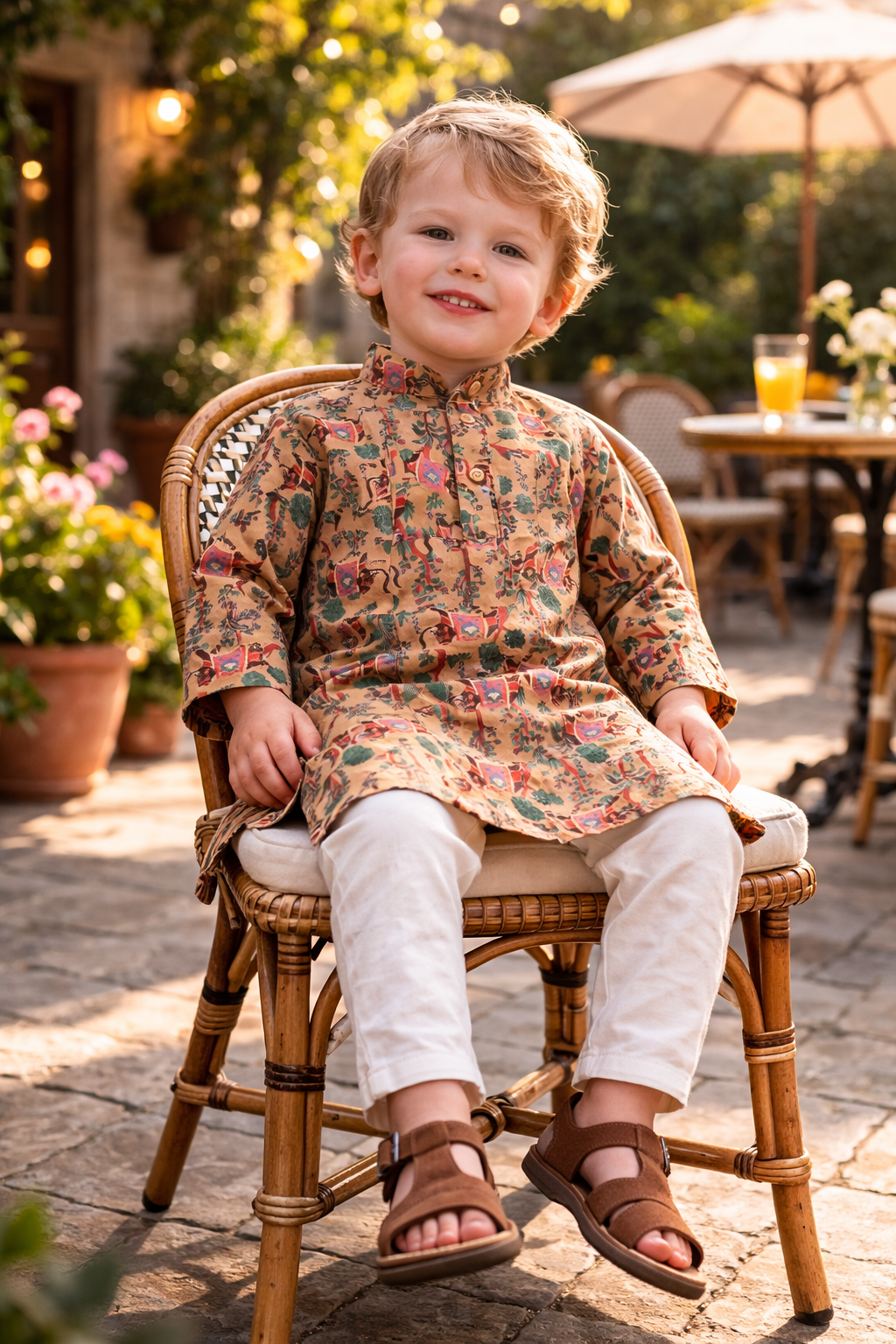 TryBuy TB_802_KID kids printed kurta cafe lifestyle image