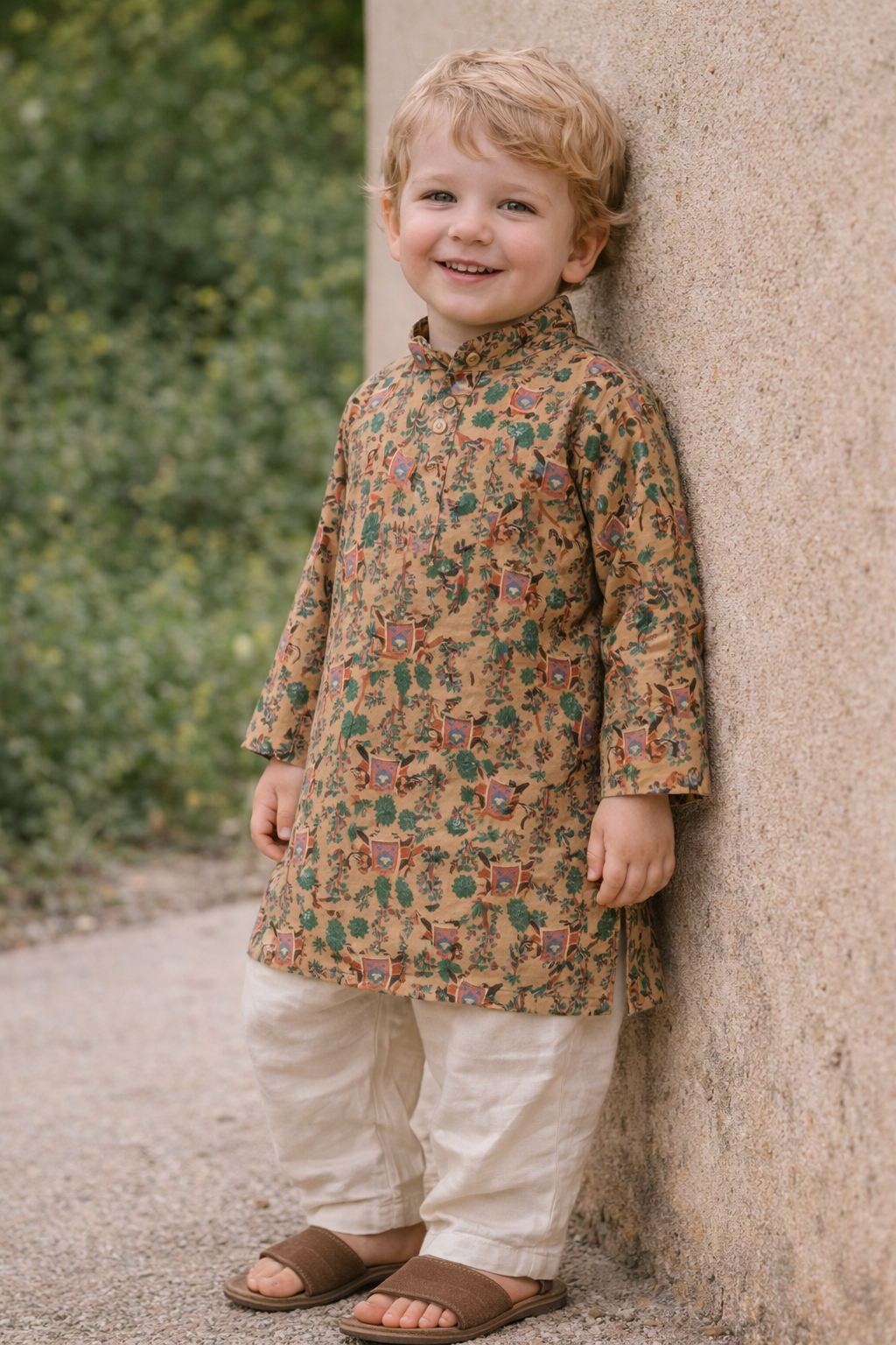 TryBuy TB_802_KID kids printed kurta lifestyle front angle