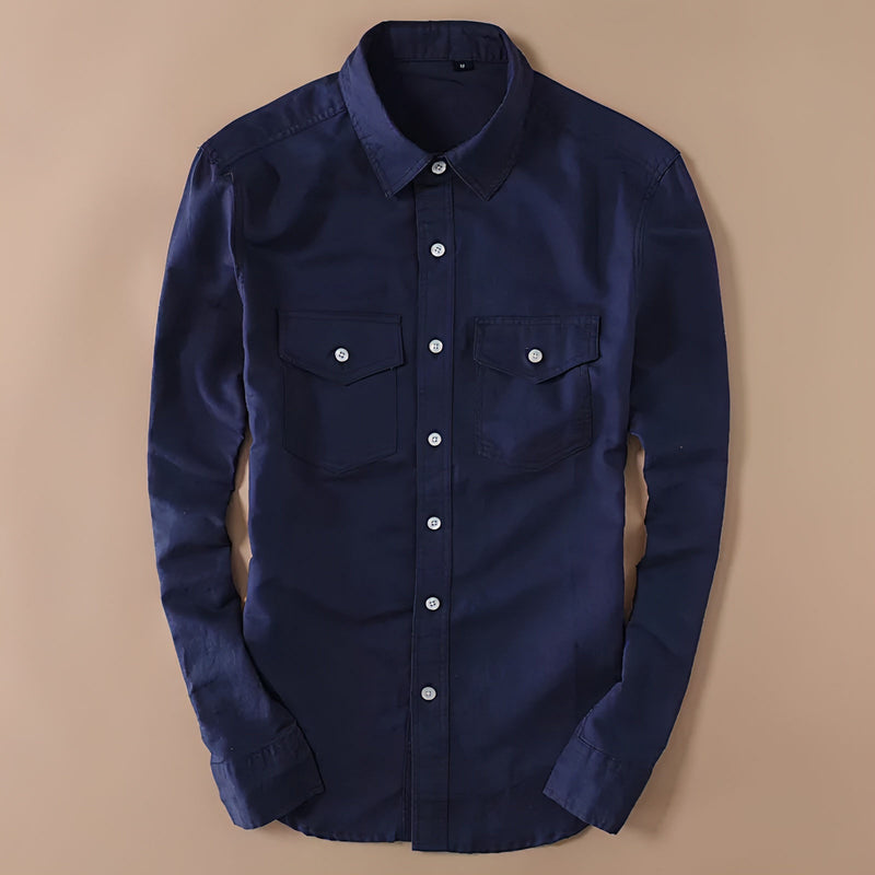 Korra Navy Double Pocket Men's Shirt 1