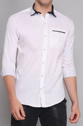 White Cotton Shirt for Men with Double Cuffs