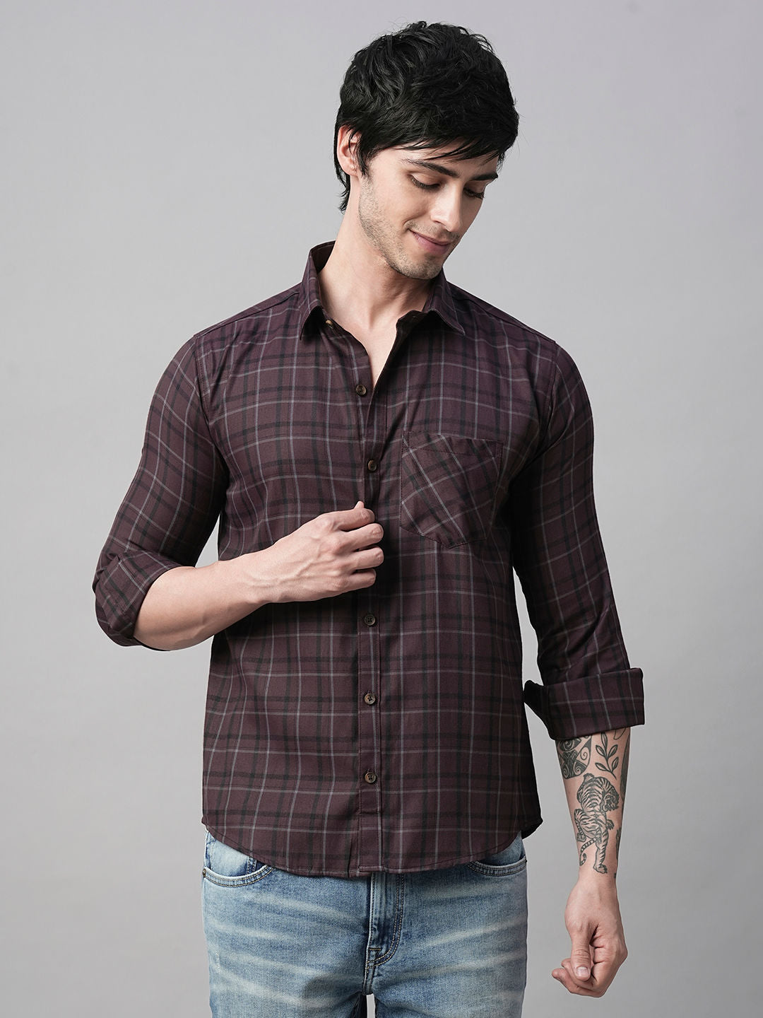 Mady Cotton Checked Shirt for Men