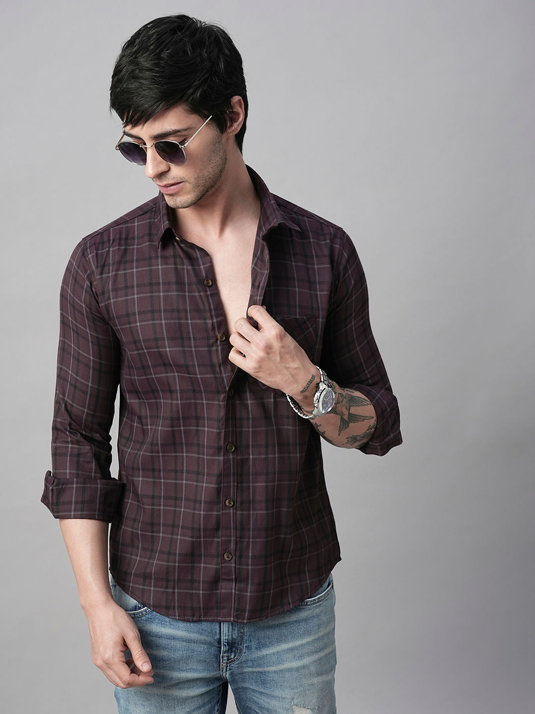 Mady Cotton Checked Shirt for Men