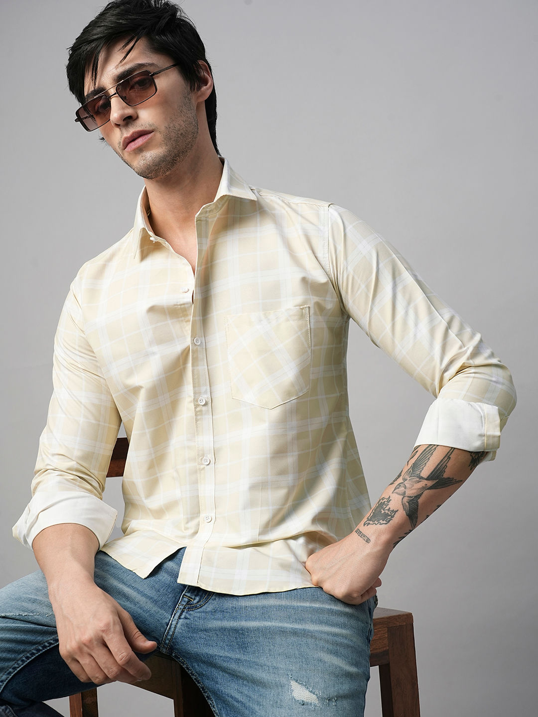 Verona Checked Cotton Shirt for Men