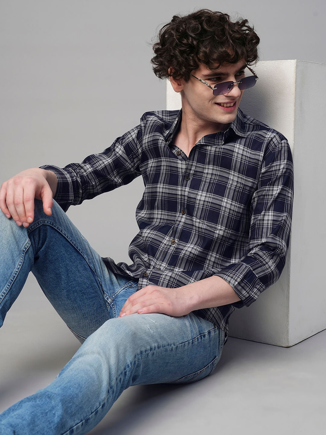 Reims Checked Cotton Shirt for Men