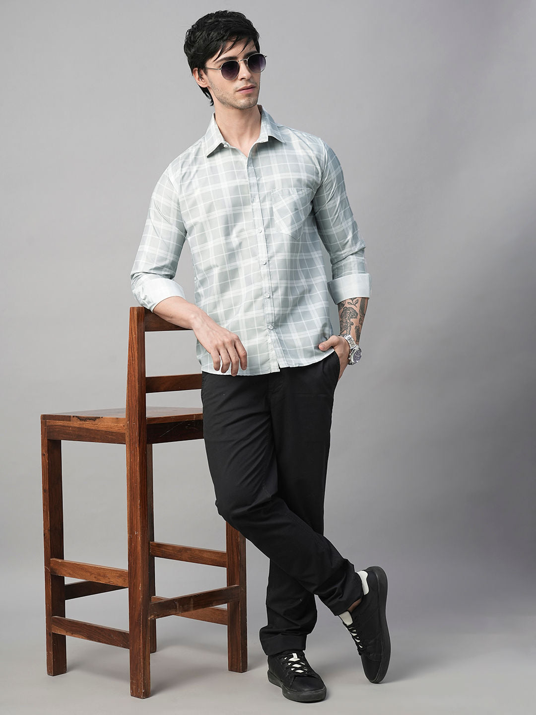 Capture Cotton Checked Shirt for Men