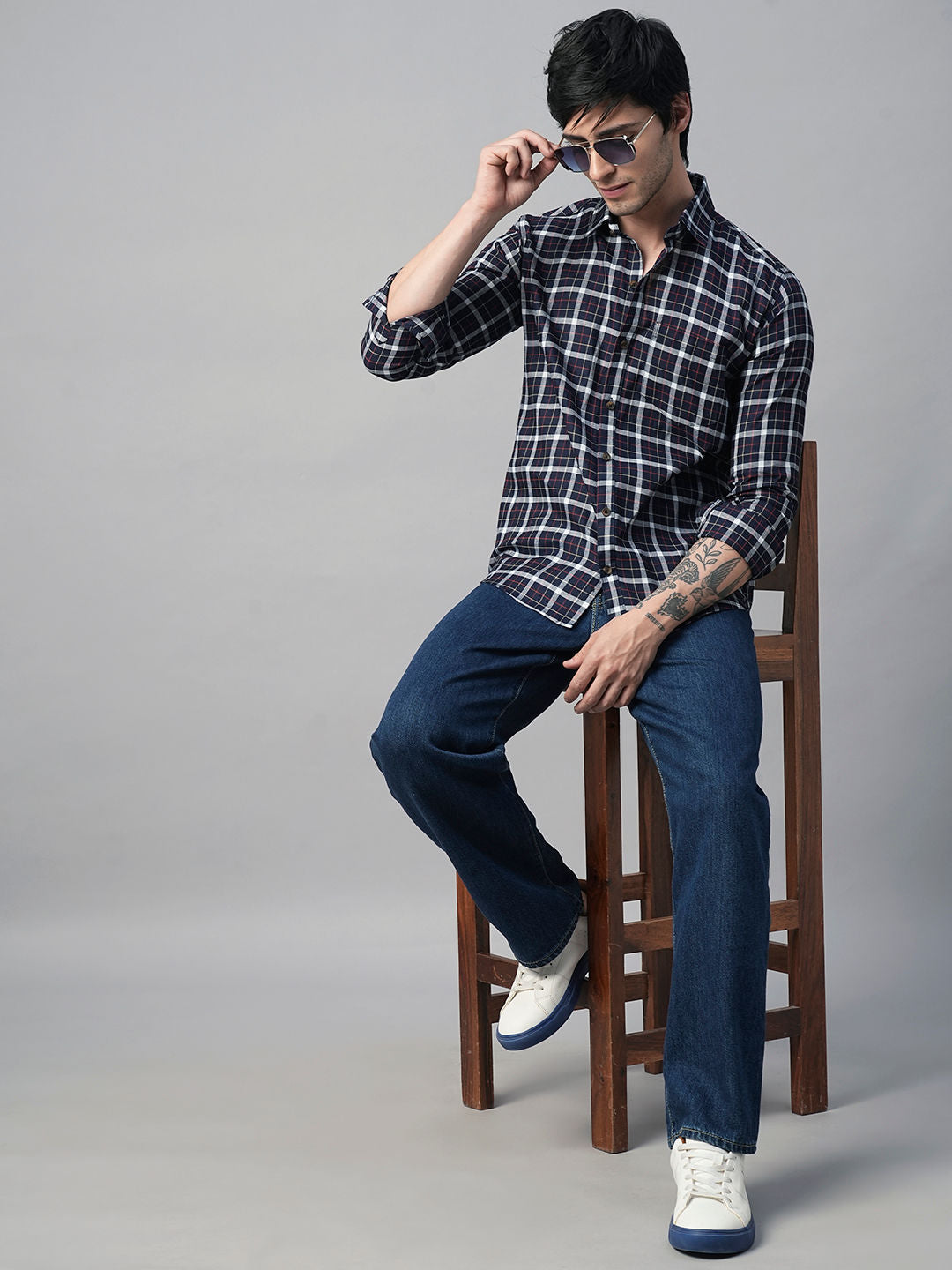 Bunker Cotton Checked Shirt for Men