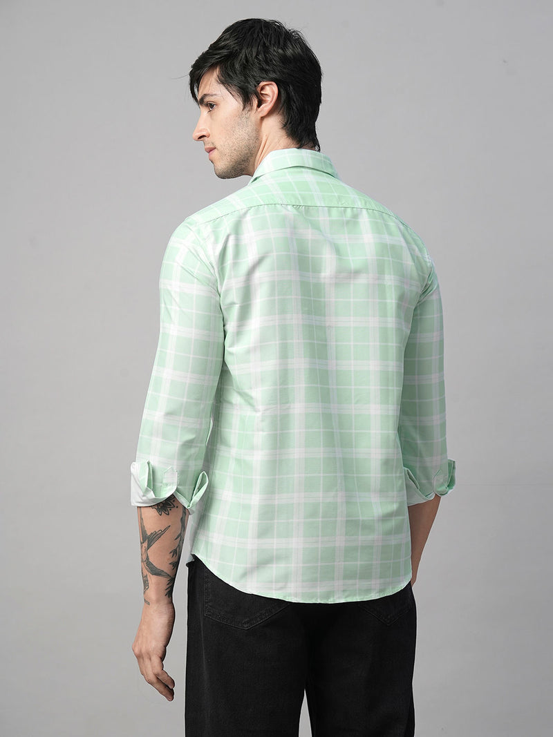 Mediterranean Cotton Checked Shirt for Men 8