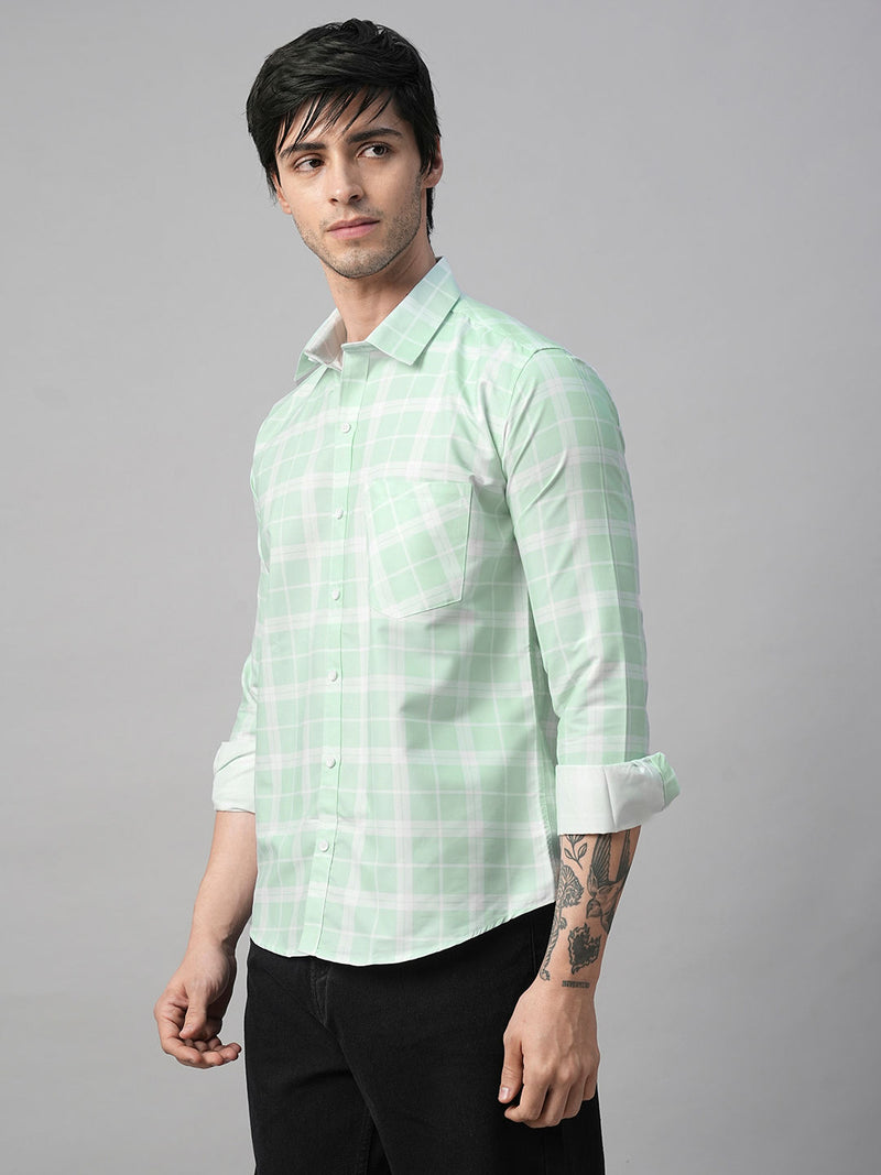 Mediterranean Cotton Checked Shirt for Men 4