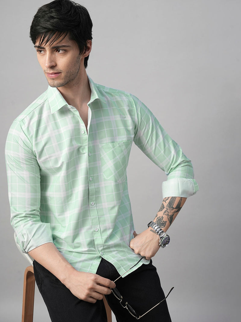 Mediterranean Cotton Checked Shirt for Men 1