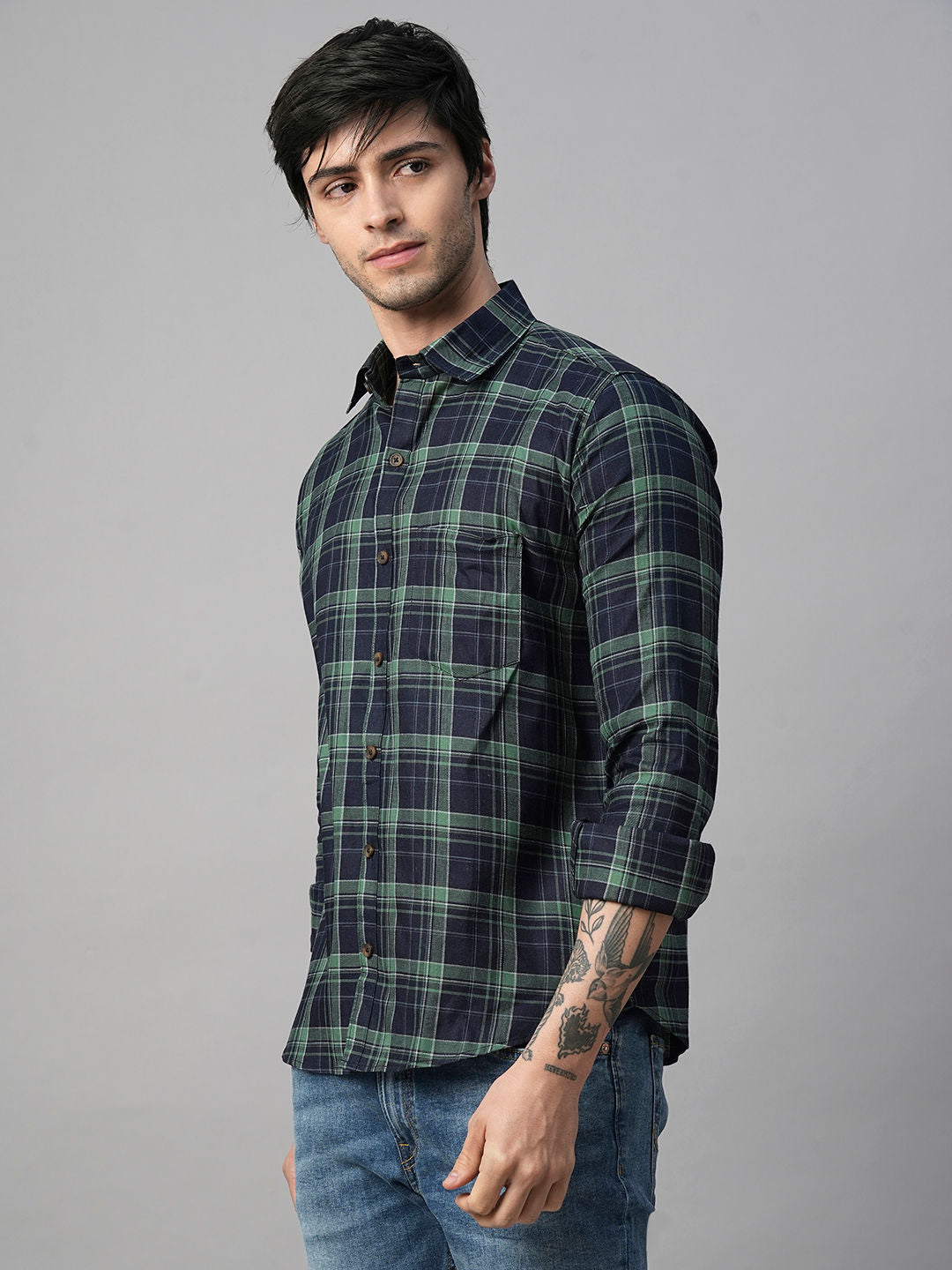 Mason Checked Cotton Shirt for Men