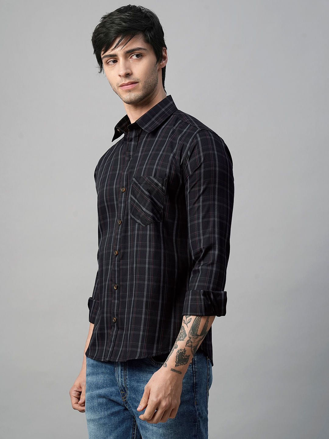 Truto Checked Cotton Shirt for Men