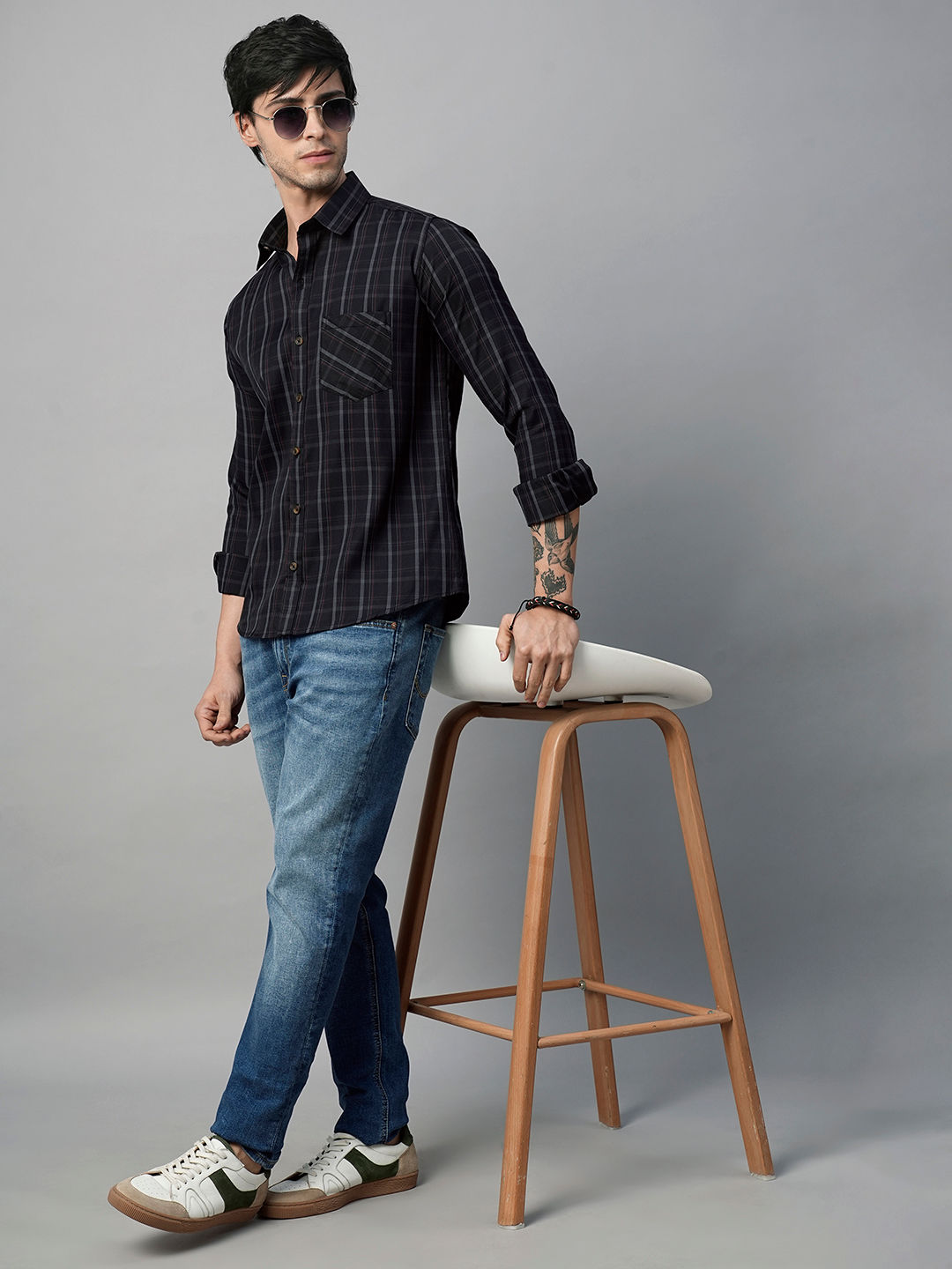 Truto Checked Cotton Shirt for Men
