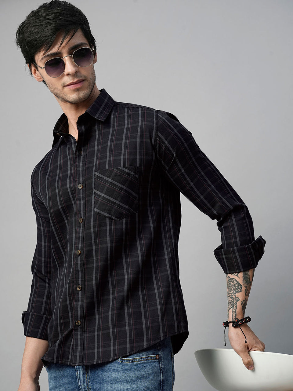 Truto Checked Cotton Shirt for Men