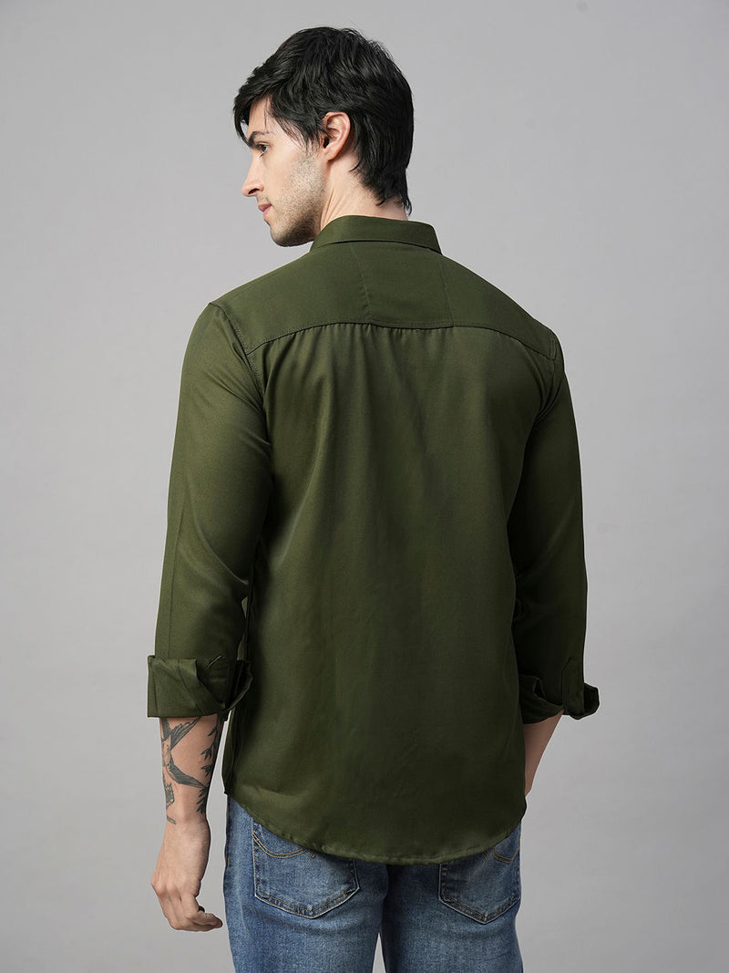 Lorient Green Polyester Shirts for Men 9