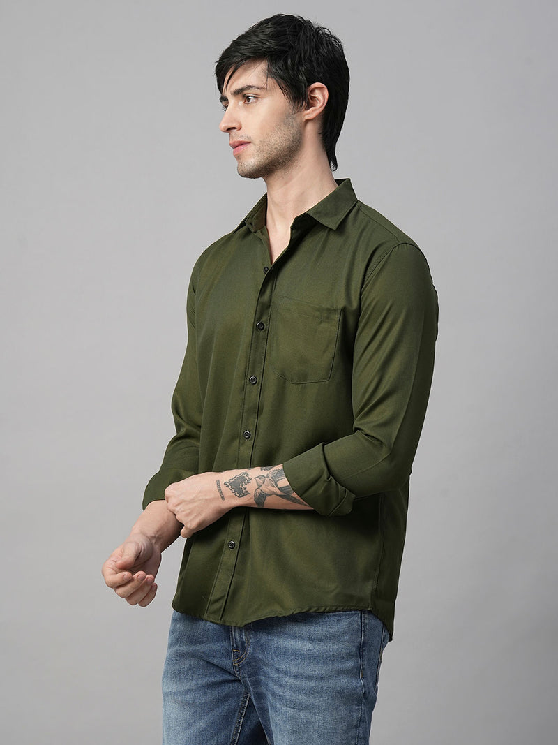 Lorient Green Polyester Shirts for Men 6
