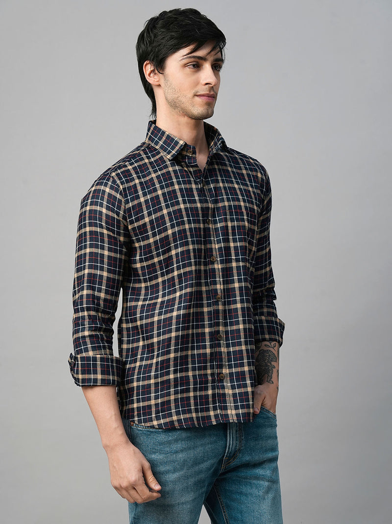 Morphan Checked Cotton Shirt for Men 7