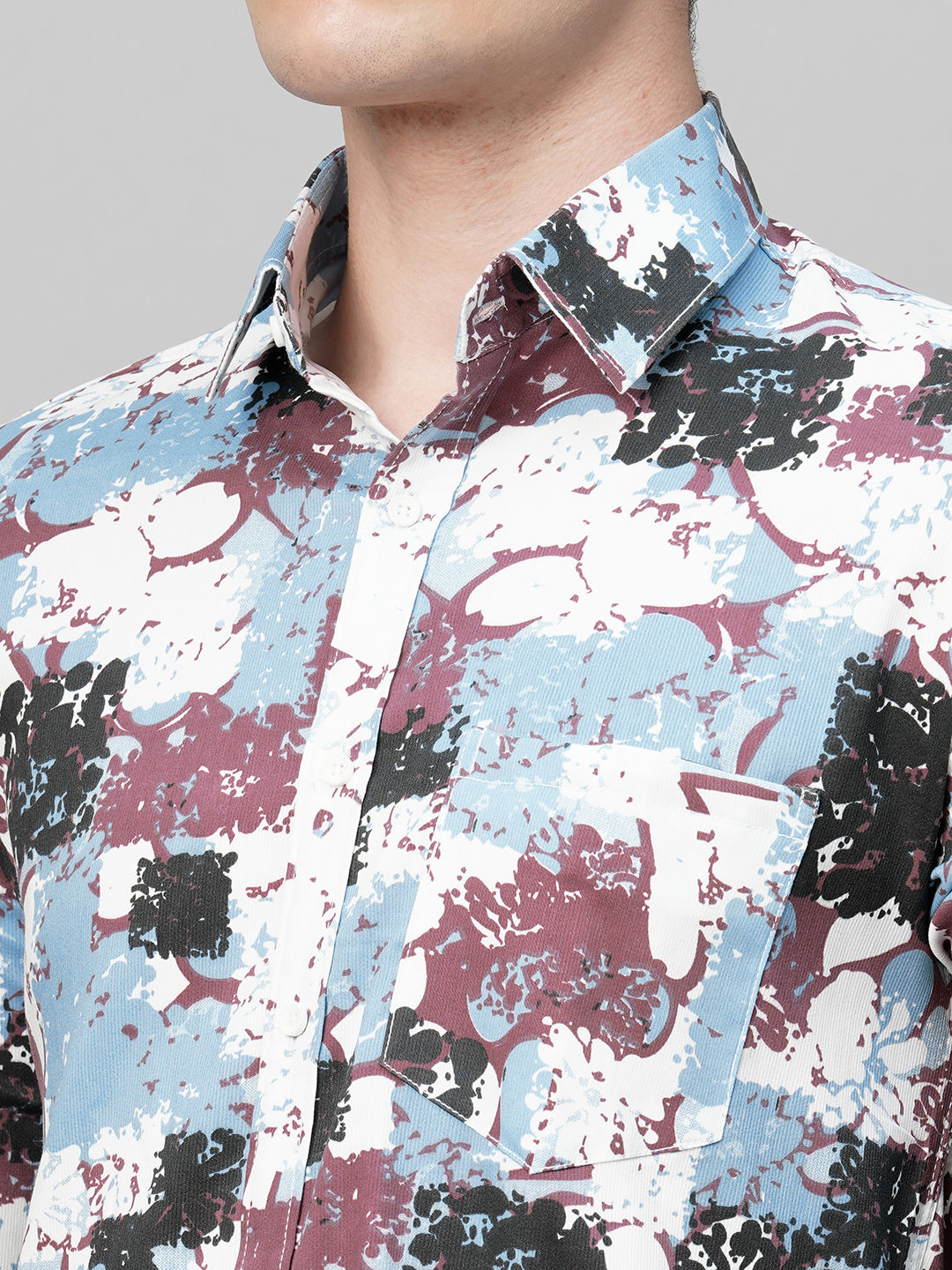 Gritty Cotton Blend Printed Shirt for Men