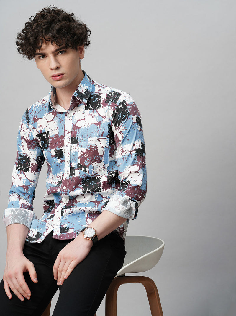 Gritty Cotton Blend Printed Shirt for Men 1