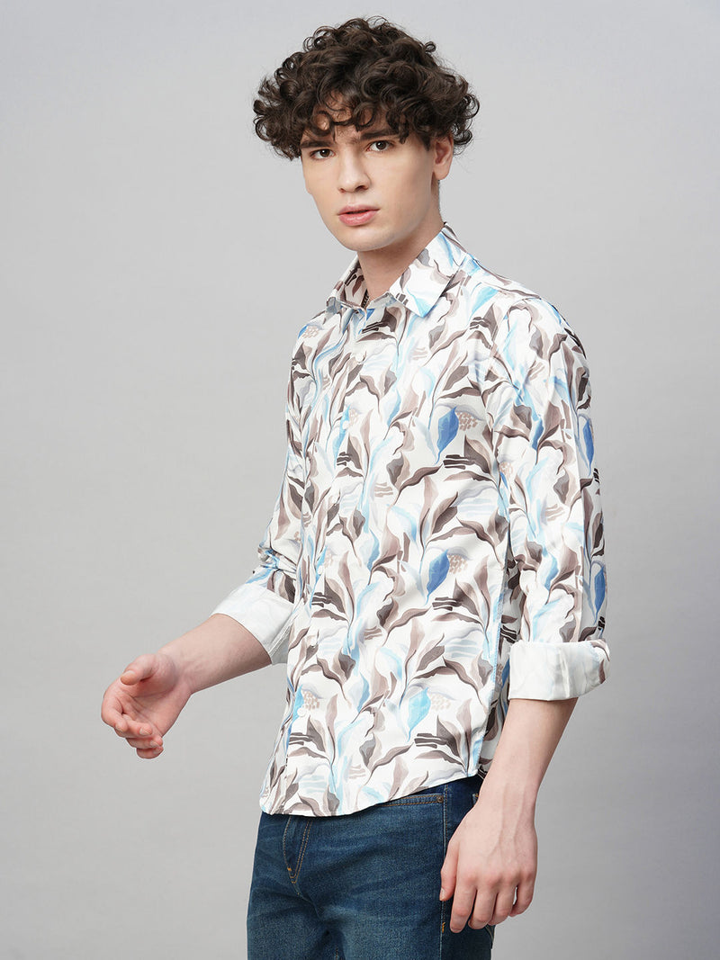 Vivid Printed Cotton Blend Shirt for Men 4