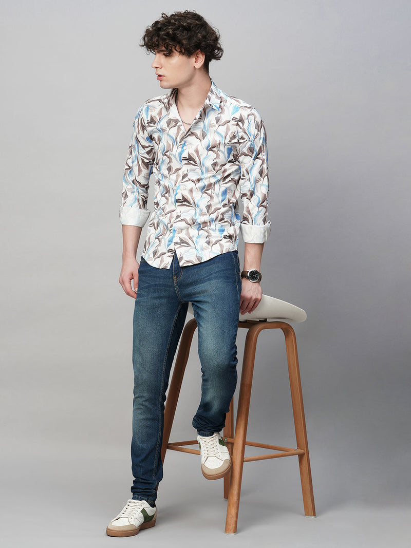 Vivid Printed Cotton Blend Shirt for Men 3