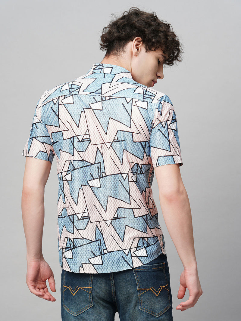 Laidback Cotton Blend Printed Half Sleeves Shirt for Men 9
