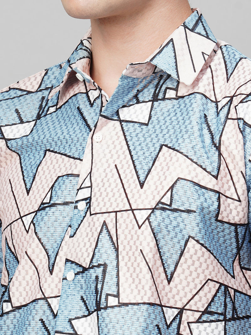 Laidback Cotton Blend Printed Half Sleeves Shirt for Men 8