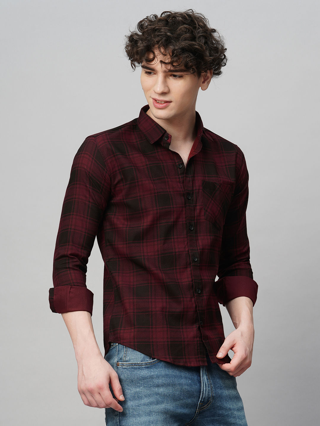 Nautical Checked Cotton Shirt for Men
