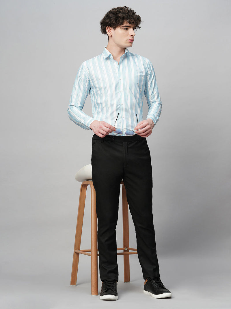 Dynamic Cotton Blend Striped Shirt for Men 8
