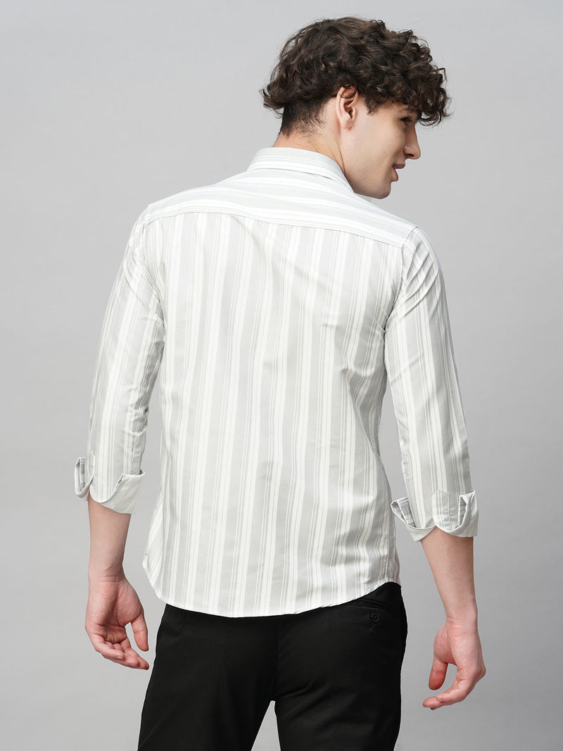 Tailored Striped Cotton Blend Shirt for Men 9