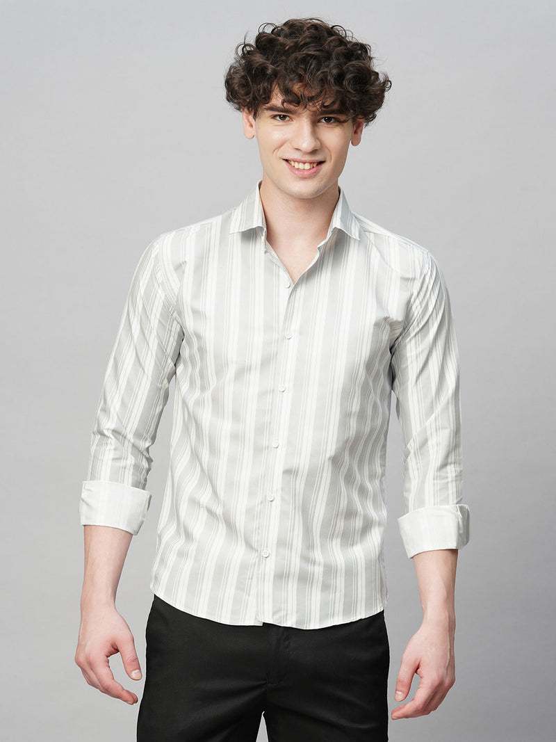 Tailored Striped Cotton Blend Shirt for Men 6