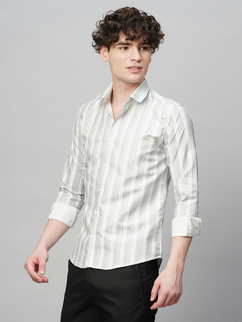 Tailored Striped Cotton Blend Shirt for Men 5