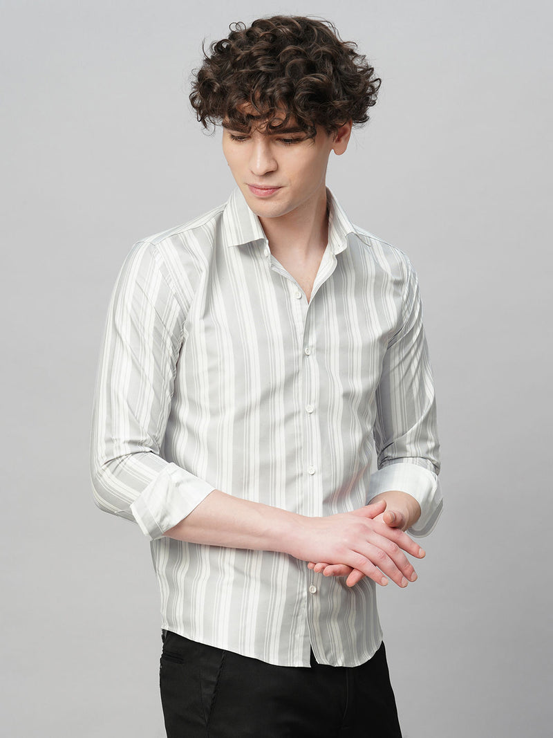 Tailored Striped Cotton Blend Shirt for Men 3