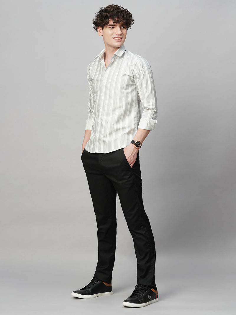 Tailored Striped Cotton Blend Shirt for Men 4