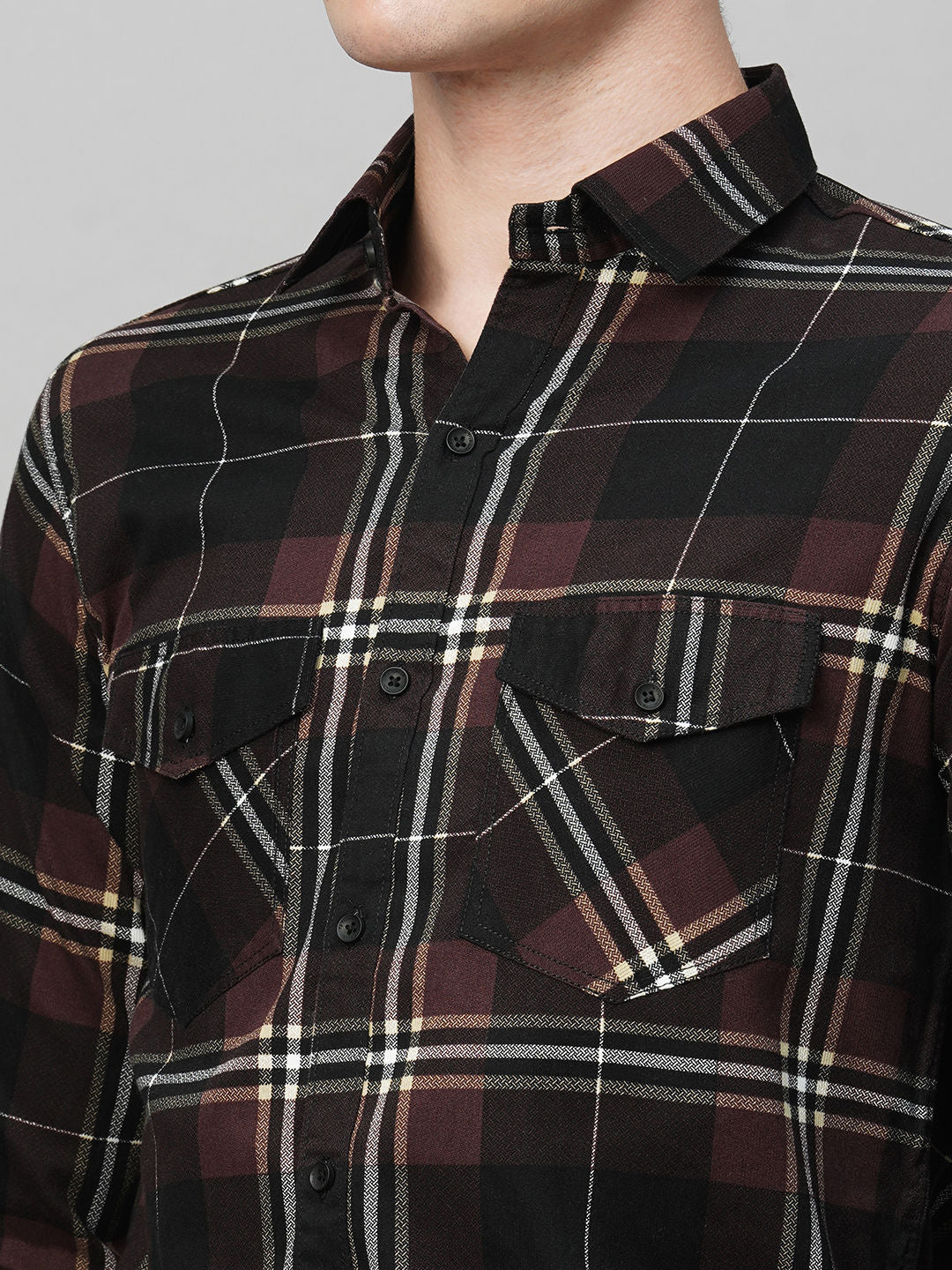 Urban Checked Cotton Shirt for Men - TB_483