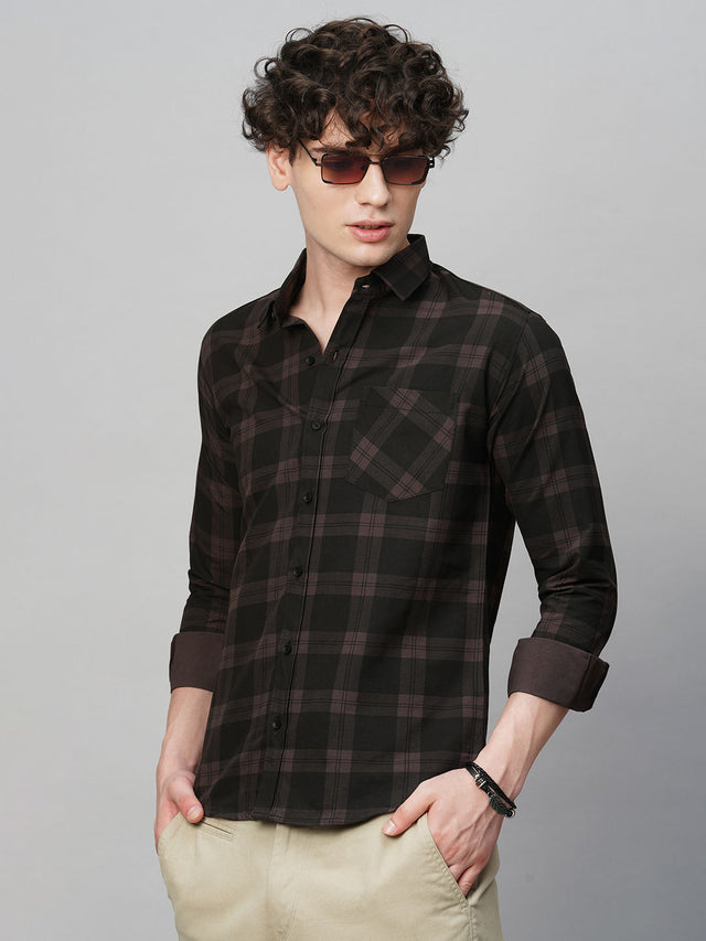 Fashionable Cotton Checked Shirt for Men