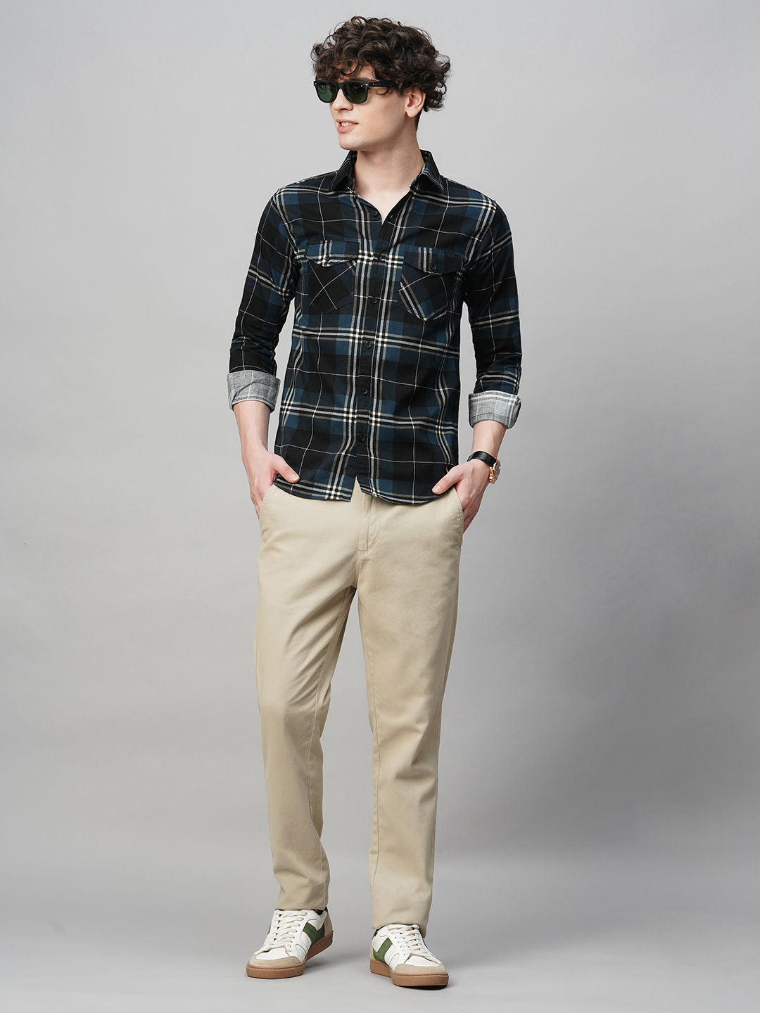 Contemporary Cotton Checked Shirt for Men