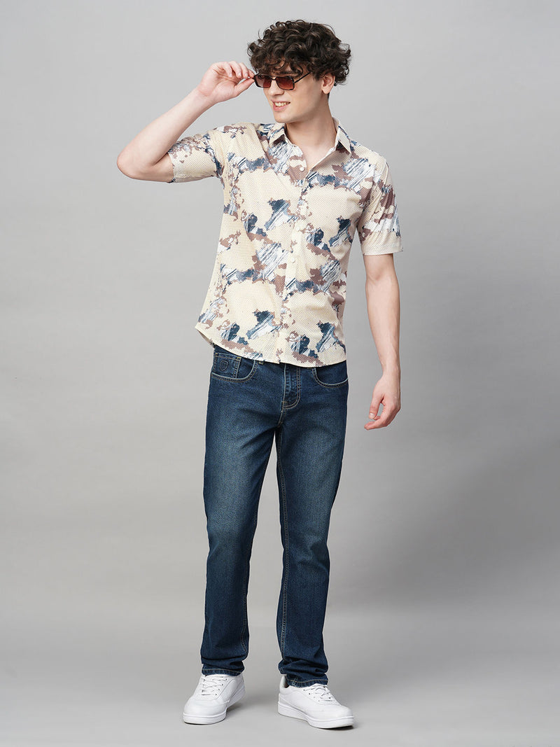 Breezy Cotton Blend Printed Half Sleeves Shirt for Men 4
