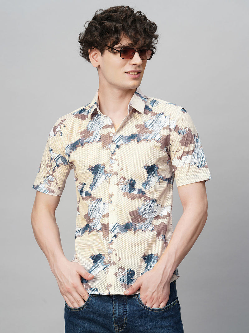 Breezy Cotton Blend Printed Half Sleeves Shirt for Men 3