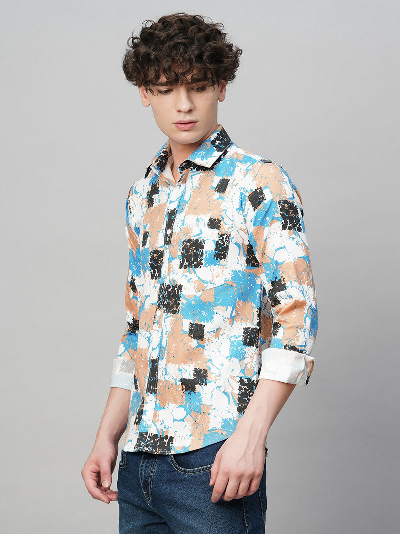 Sleek Printed Cotton Blend Shirt for Men 4