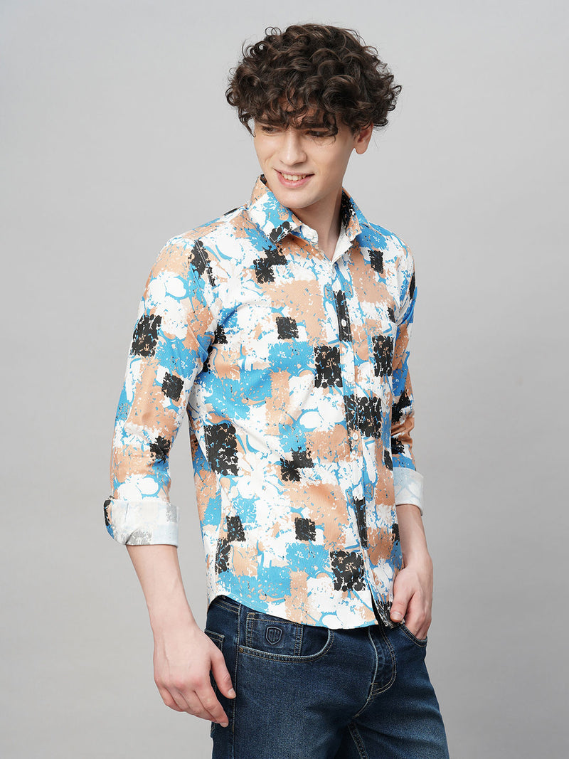 Sleek Printed Cotton Blend Shirt for Men 9