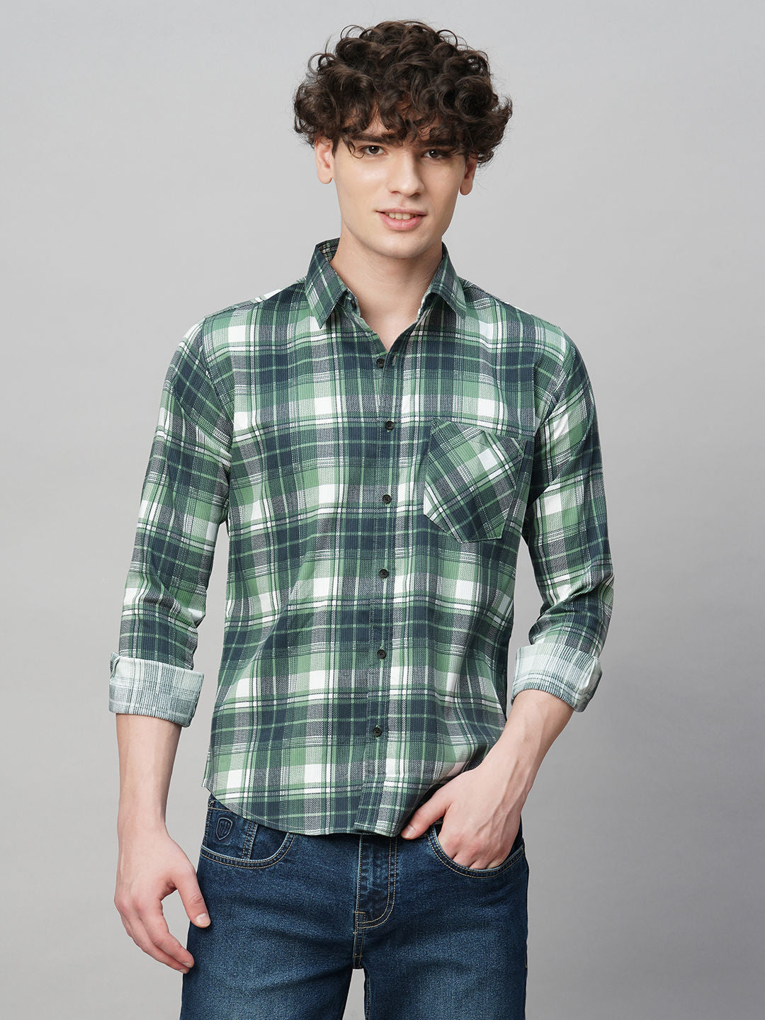 Apex Cotton Checked Shirt for Men