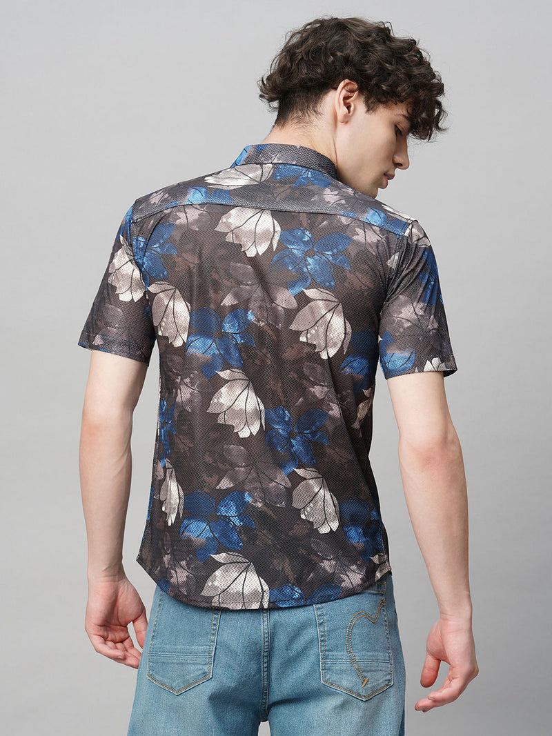 Iconic Cotton Blend Printed Half Sleeves Shirt for Men 8